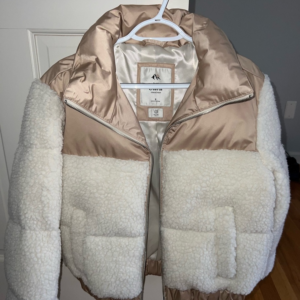 NEW Abercrombie Sherpa/nylon puffer jacket